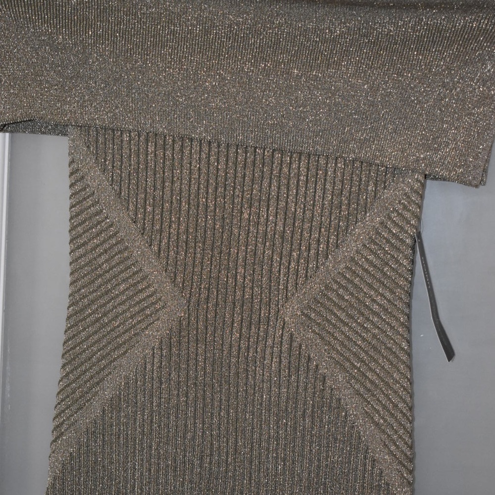 NWT NY&CO Metallic Off the Shoulder Sweater Midi - Picture 4 of 6